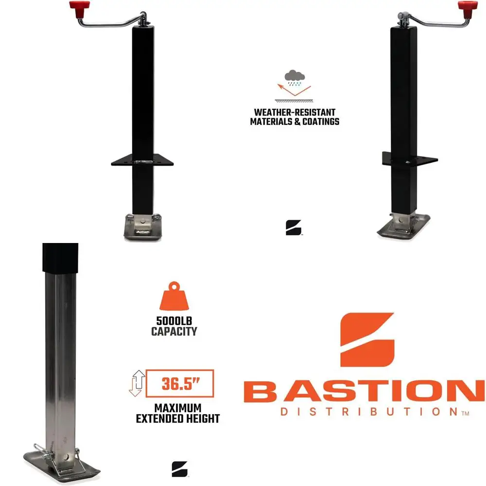 

Adjustable Trailer Jack with 3000lb Lift and 5000lb Load Capacity, Sturdy Base, RV and Boat Use, 7.9-36.5 Height Range
