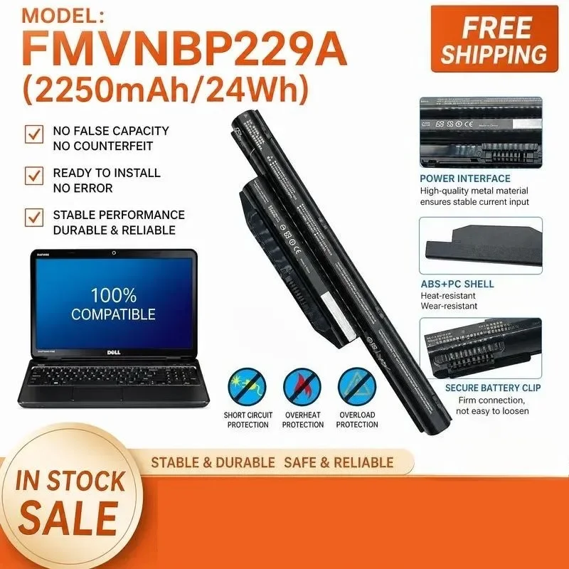 [NEW] 10.8V 24Wh FMVNBP229A High-quality Laptop Battery for Fujitsu for Lifebook A574 E734 S904 Battery
