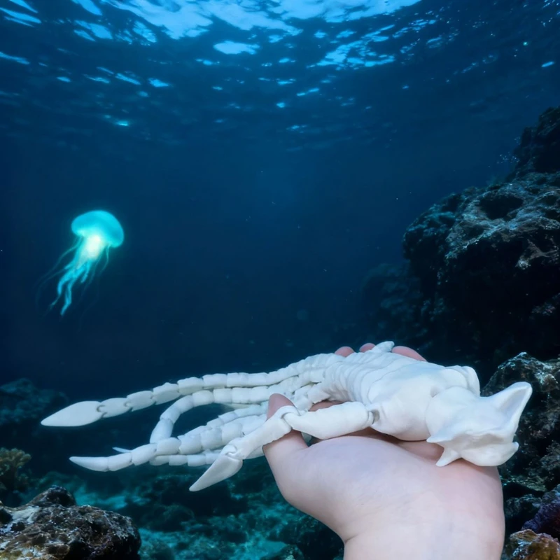 3D Printed Deep Sea Monster Series Ornament NEW Joint Removable Creative Novelty Desktop Decoration Gift For Children Adults