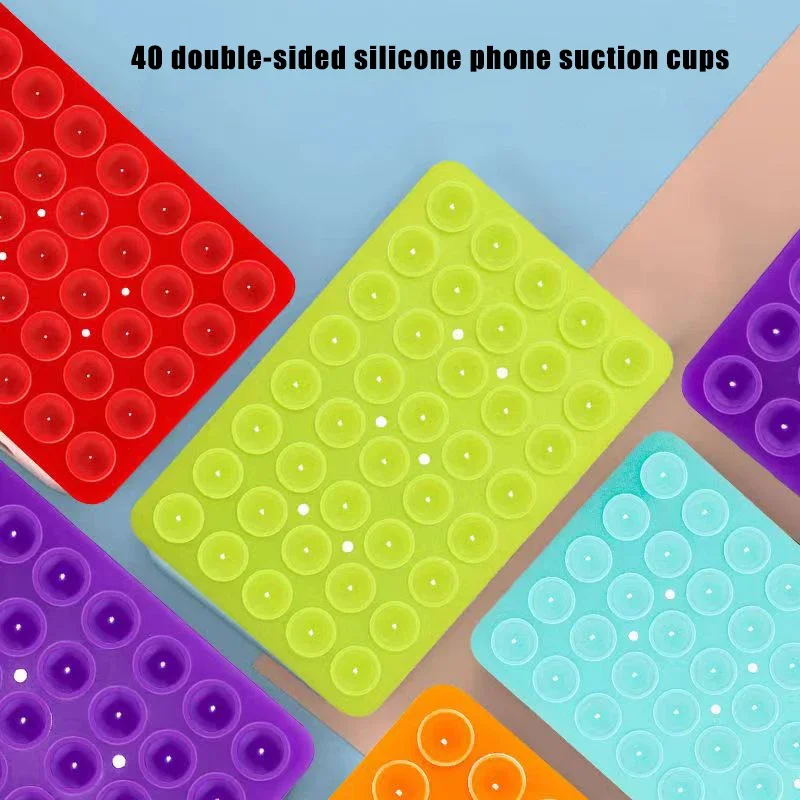 Double Side Silicone Suction Pad For Mobile Phone Fixture Suction Cup Backed Adhesive Silicone Rubber Sucker Pad For Fixed Pad