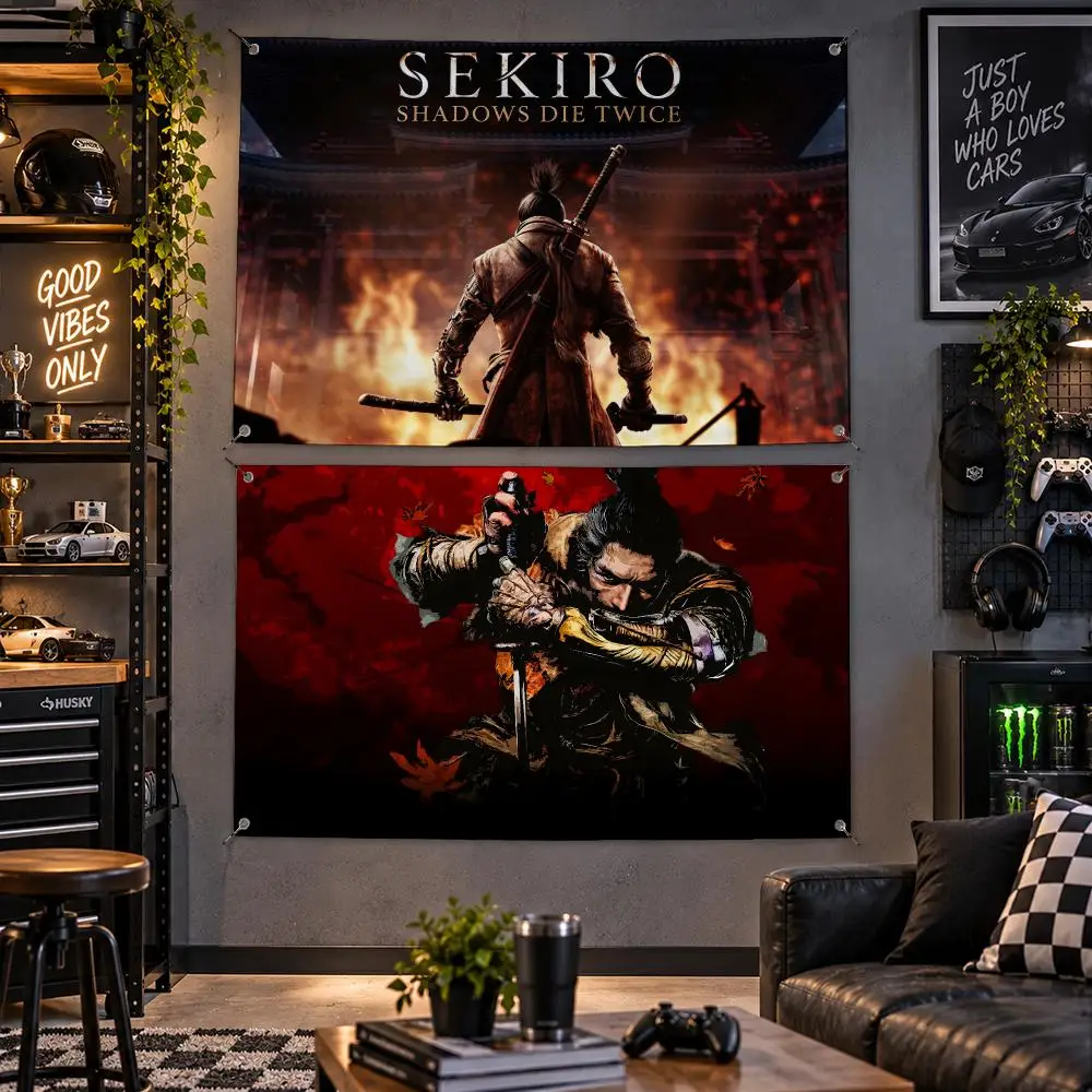 Game Sekiro Shadows Die Twice Flags Fan Flag Banner Outdoor Camping Backyard Lawn Garden Patio Party Decor Gift