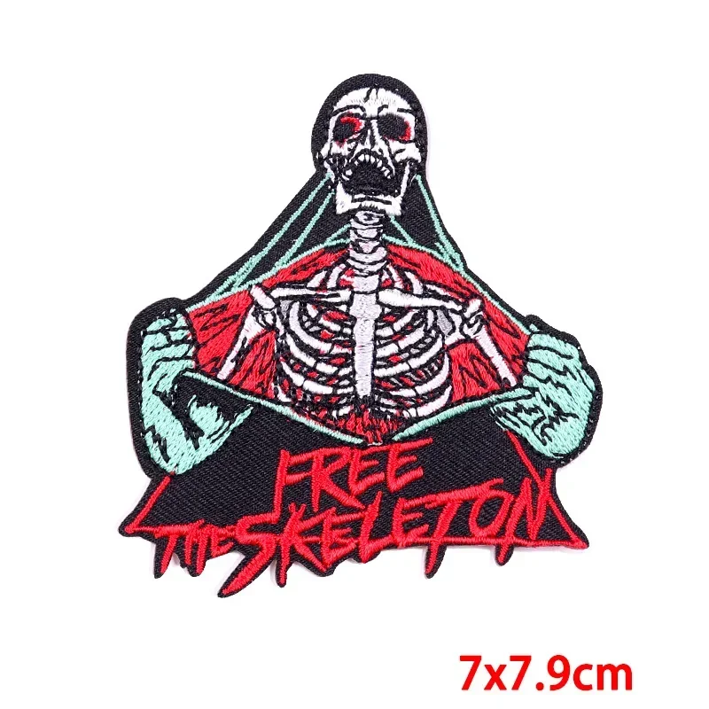 Toppe personalizzate per occhi di palma da serpente toppa ricamata in stile gotico fai da te Podong in pelle Retro Graffiti Skull Stickers Iron-on