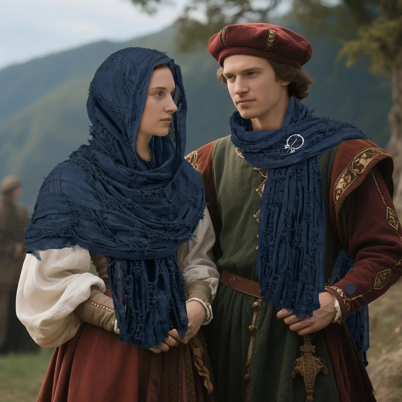 Fantasia de duna pós apocalíptica, capa com capuz, cachecol do deserto, xale, meia capa, roupa viking medieval para homens e mulheres