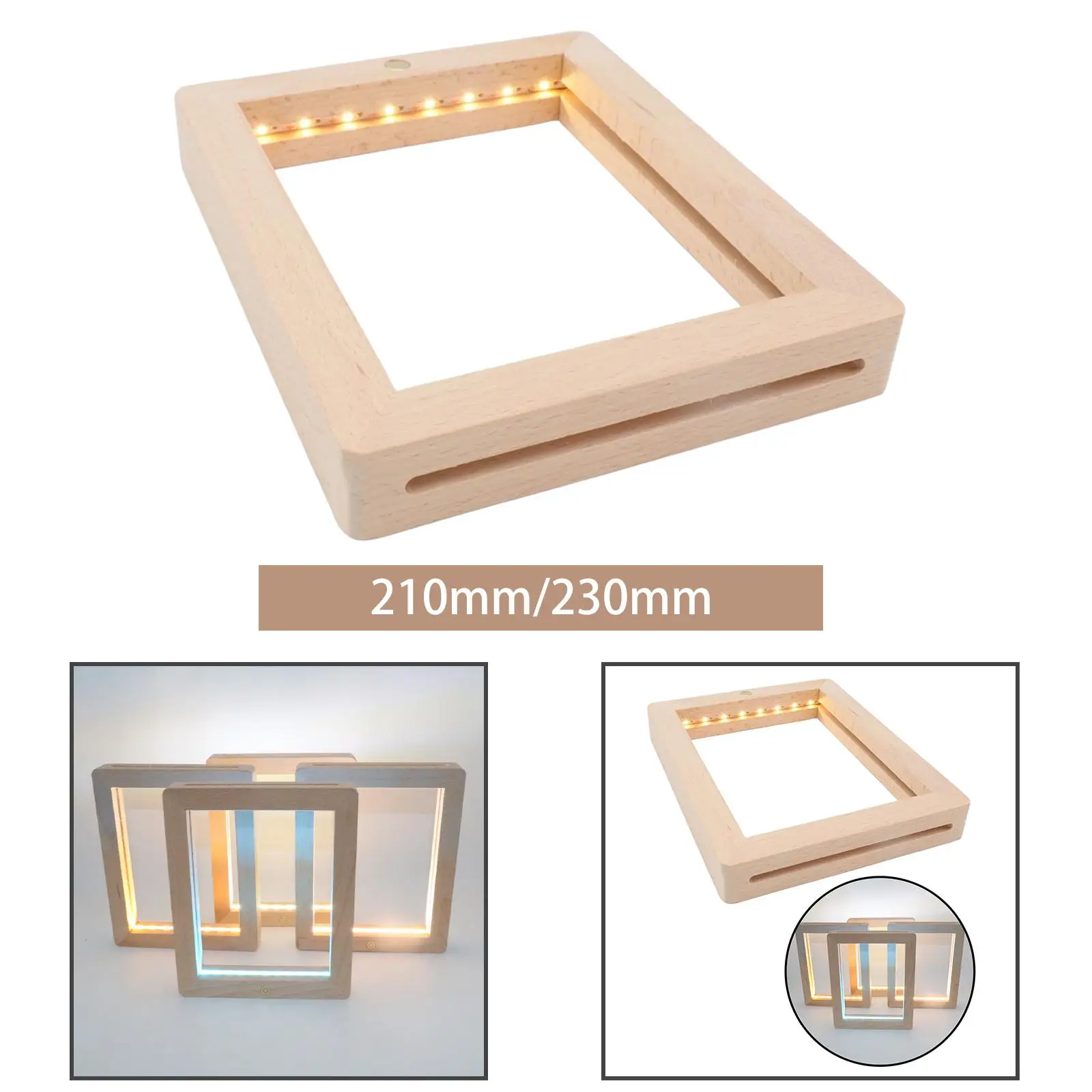 Wood Picture Frame Portable Decoration Birthday Gifts Lamp Creative Lightweight Photograph Luminous LED Photo Frame Family Women