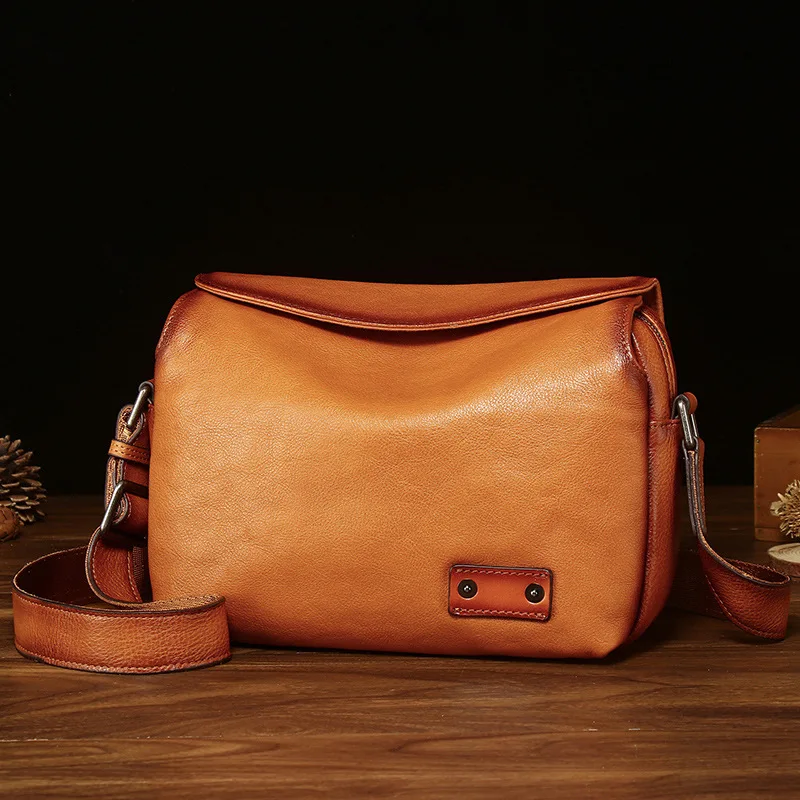 

2022 Summer Original Retro Men's Leather Single-Shoulder Bag Fashion Brand Vegetable Tanning Cowhide Personal Leisure Messenger