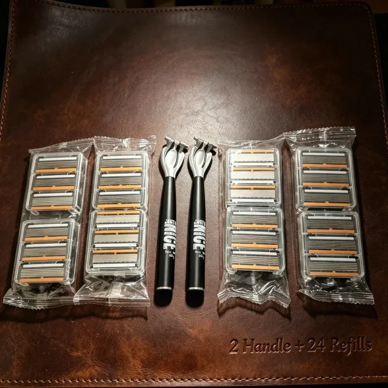 13/26 PCS/Set 6-Layer Manual Shaving Set | Men's Manual Safety Shaving Set Can Be Directly Rinsed and Easily Cleaned