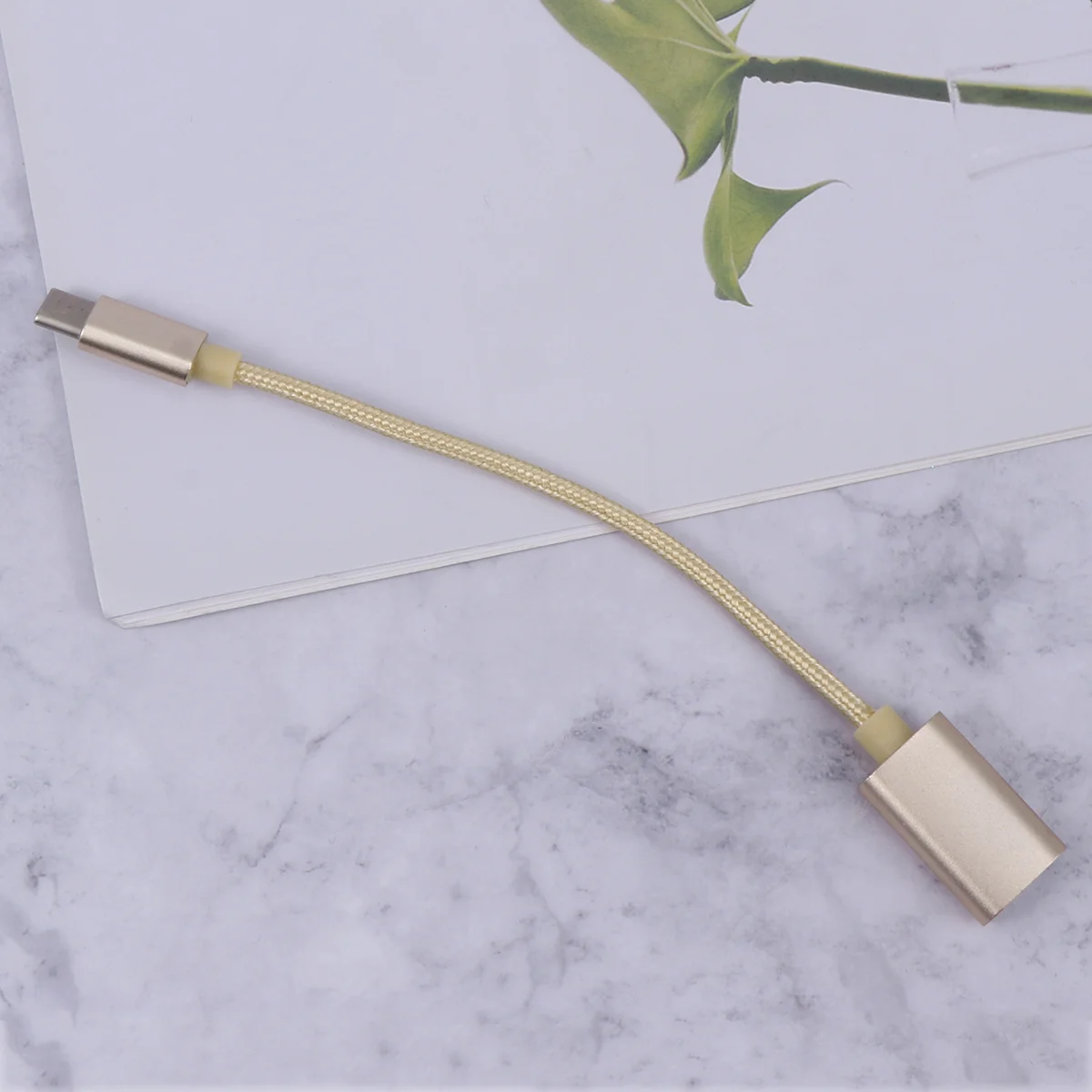 Braided Type c Male to USB Female Adapter Cable Converter OTG Data Transfer Golden USB3 0 Fast Charging Phone Dust