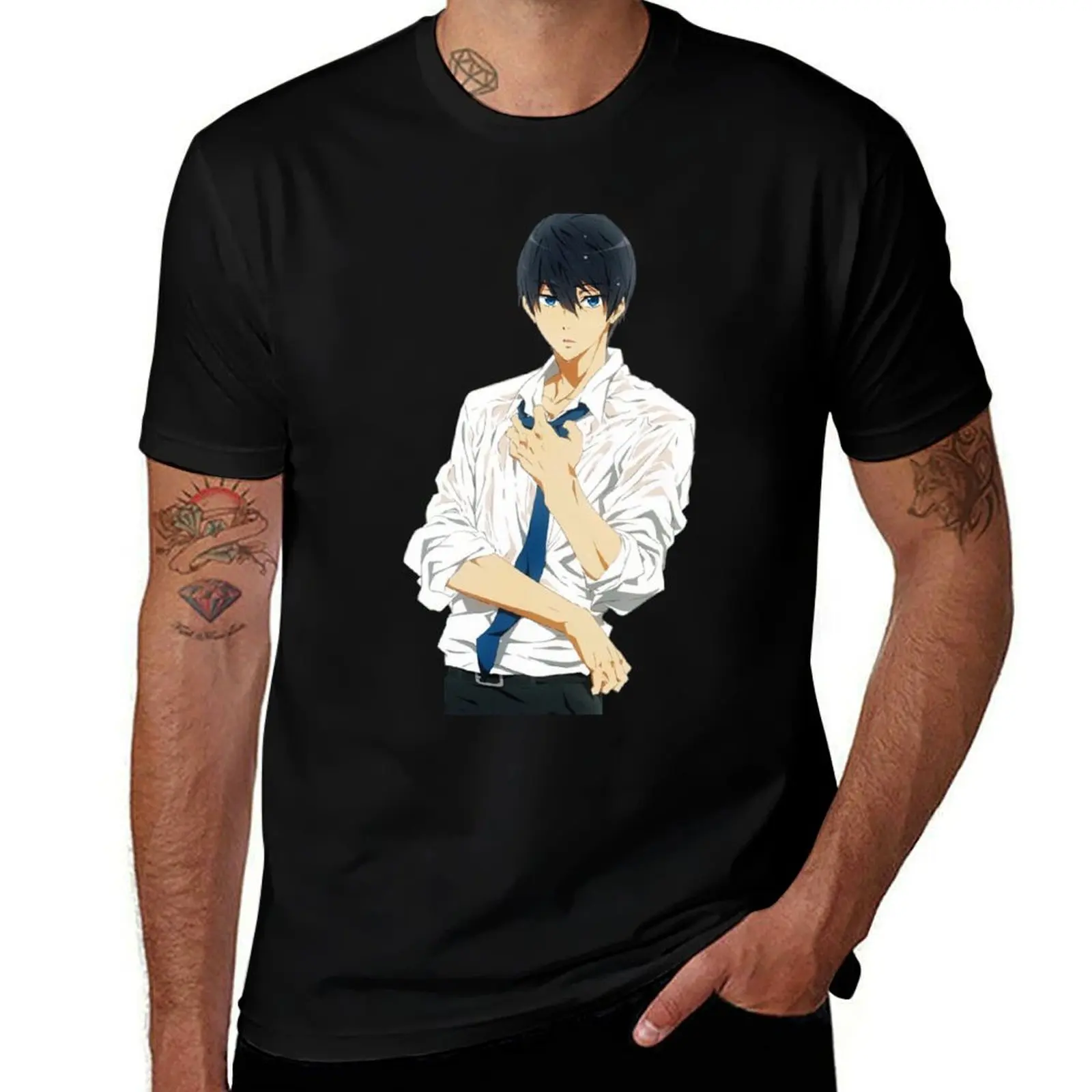 Харука Нанасэ (Free! Футболка Iwatobi Swim Club с художественным принтом, повседневный топ с принтом
