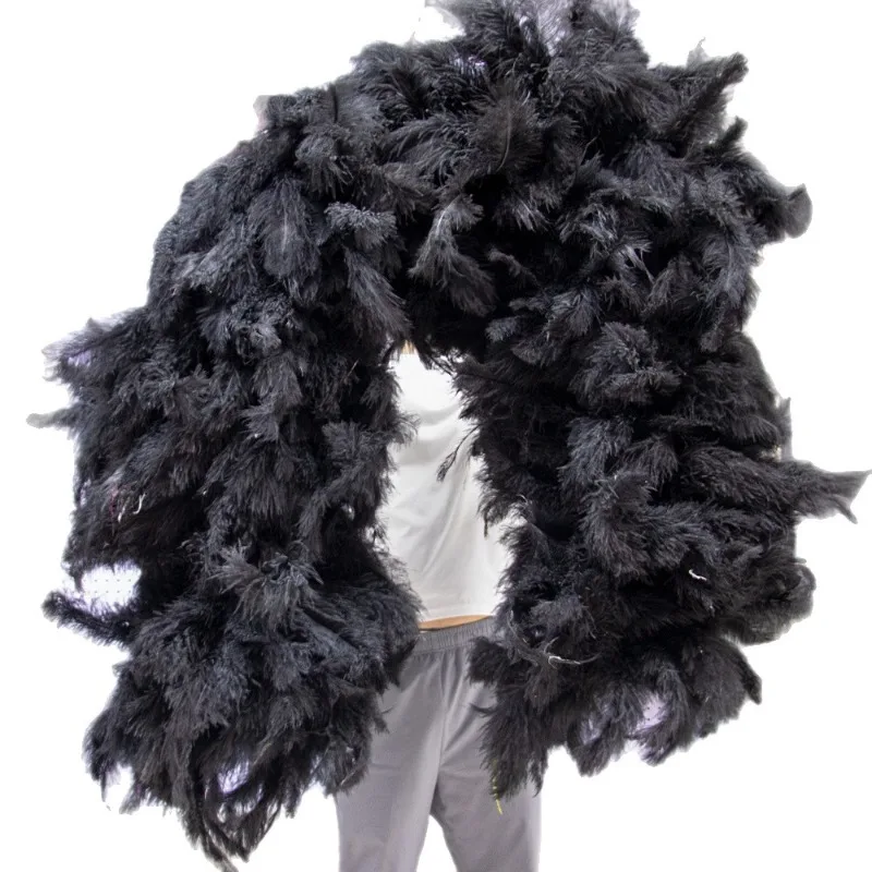 30-35Cm ostrich hair loose root hair strip stage performance oversized feather scarf