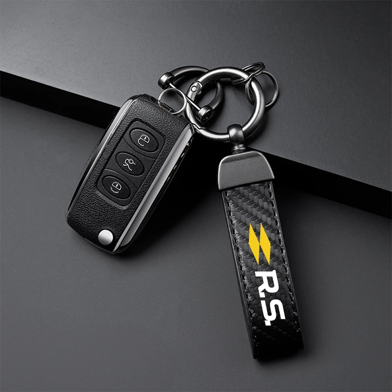 PU Leather Car Keychain Keyring Accessories For Renault RS Sport Megane 3 4 2 Clio 5 Line Sandero Scenic Logan Twingo Koleos