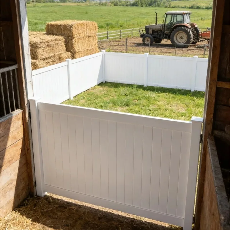 

Индивидуальный Декоративный Уличный Забор из ПВХ для Фермы, Легко Сборный, с 3D-дизайном для Конюшен - Недорогой