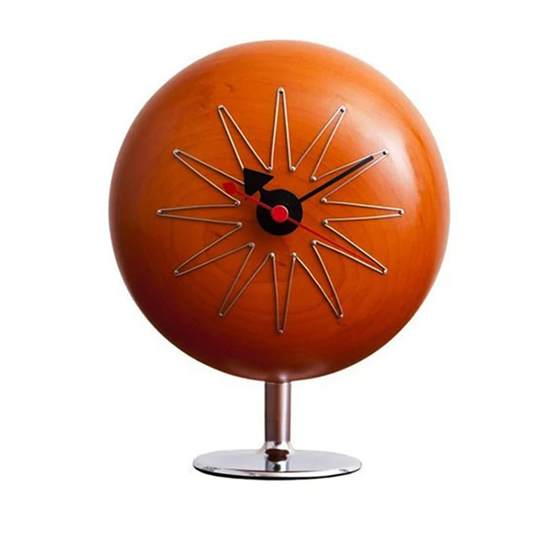 Small Table Clocks, Creative Non-Ticking Tabletop Wood Clock Battery Operated Desk Clock for Bedroom Living Room Kitchen
