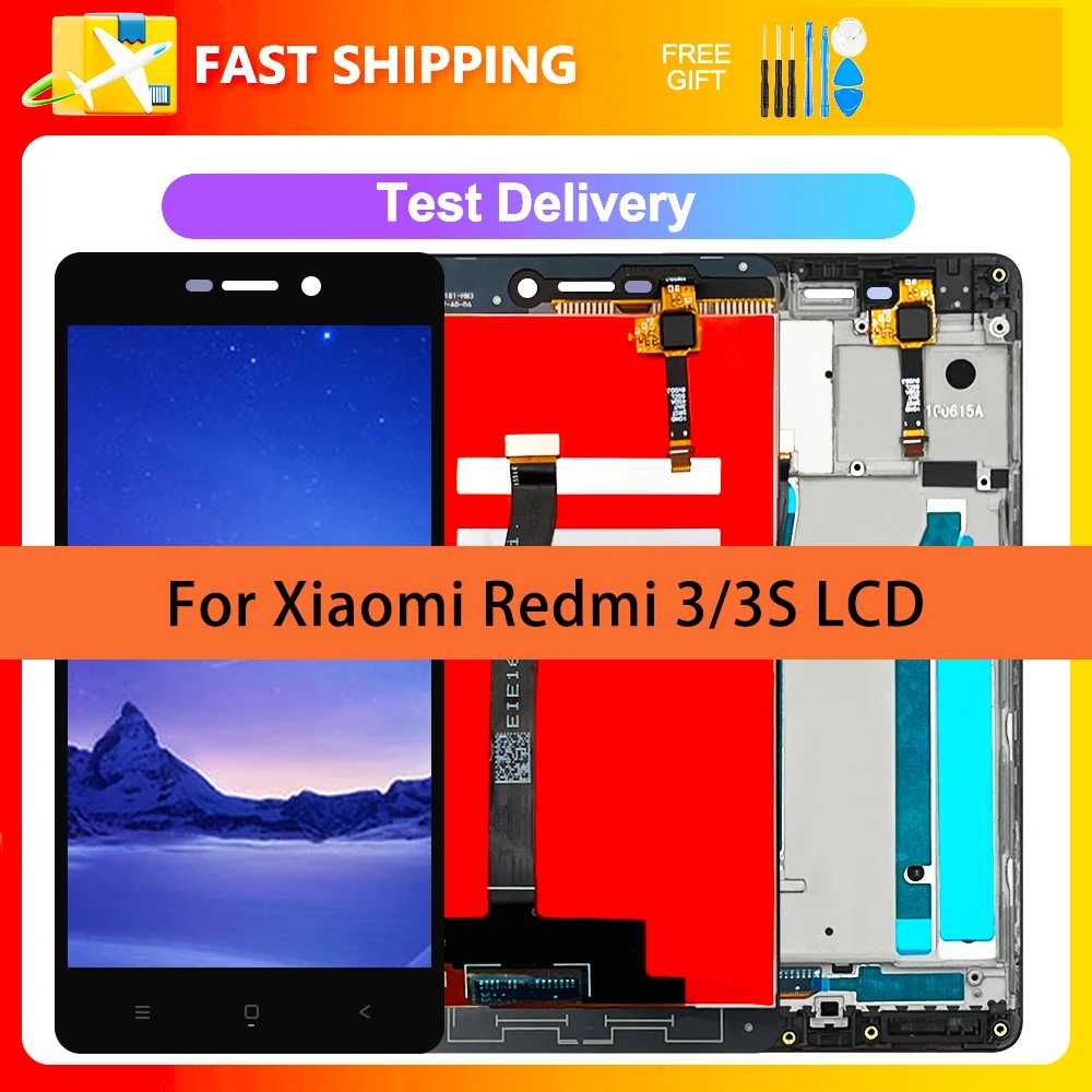 

5.0" LCD For Xiaomi Redmi 3S 2016031 Display Touch Panel Digitizer Assembly With Frame For Redmi 3 Screen Replacement LCD