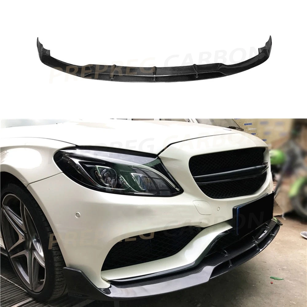 

Carbon Fiber Front Bumper Lip Spoiler for Mercedes Benz C Class W205 C63 AMG C180 C200 C260 2015 2016 2017 Body Kits Car Styling