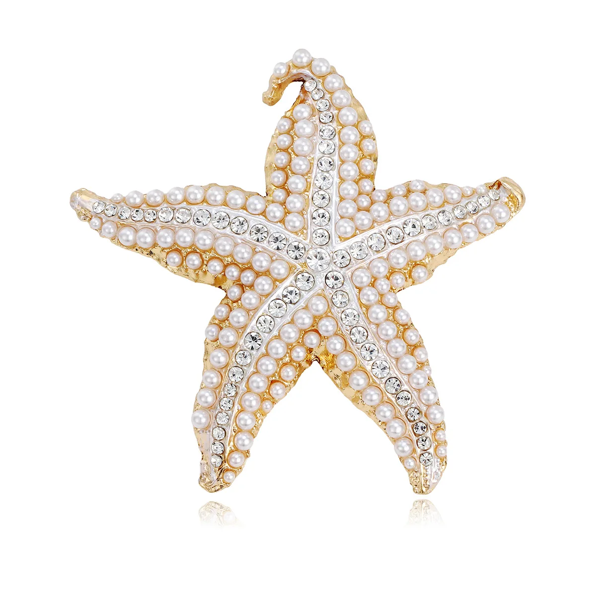Cross-border exaggerated starfish brooch is stylish, simple and shiny, full of diamonds, starfish animal party corsage clothing