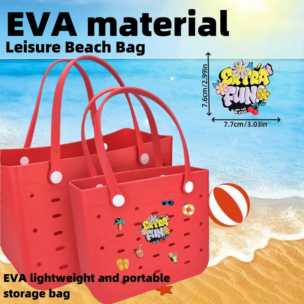 1pc Chic & Spacious EVA Beach Tote Bag – Waterproof, Multi-Purpose with Enhanced Durability for Beach, Boating, and Poolside Adv