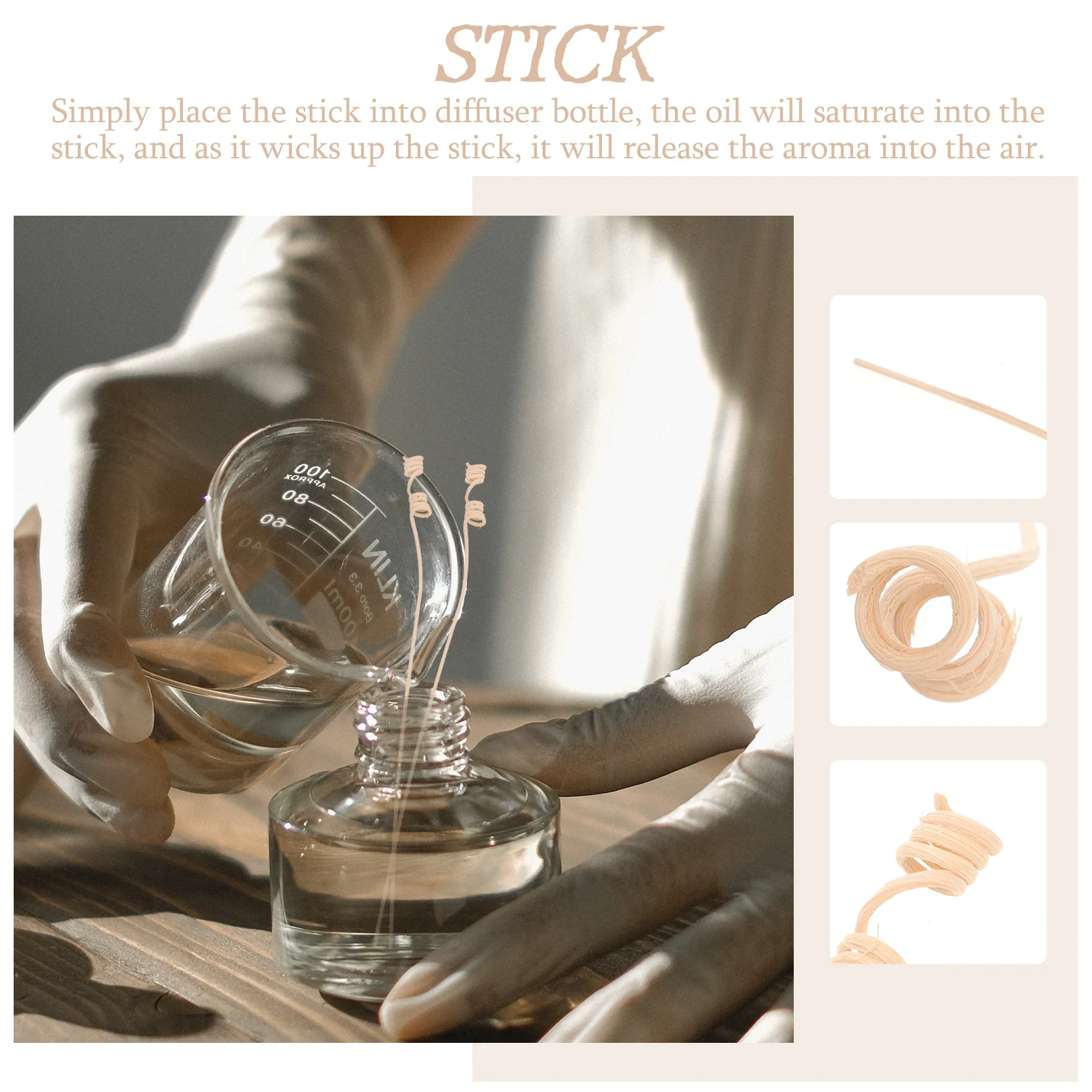 

10Pcs Aroma Diffuser Sticks Rattan Reed Oil Aromatherapy Accessories Replaceable DIY Essential Oil Tools