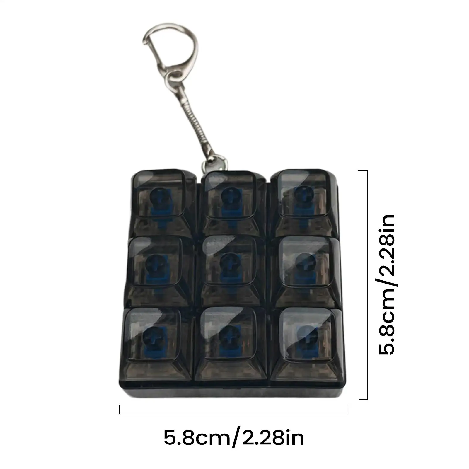 Keyboard Fidget Toy 9-in-1 Stress Relief Purse Charm Portable Bag Pendant for Kids Teens Adults Programmers College Students