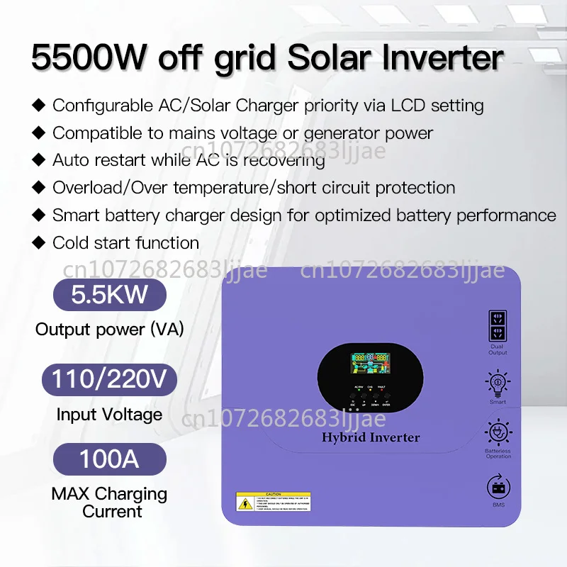 

Pure Sine Wave Solar System Hybrid Inverter Price High Power AC Household 3.5kw 5.5kw