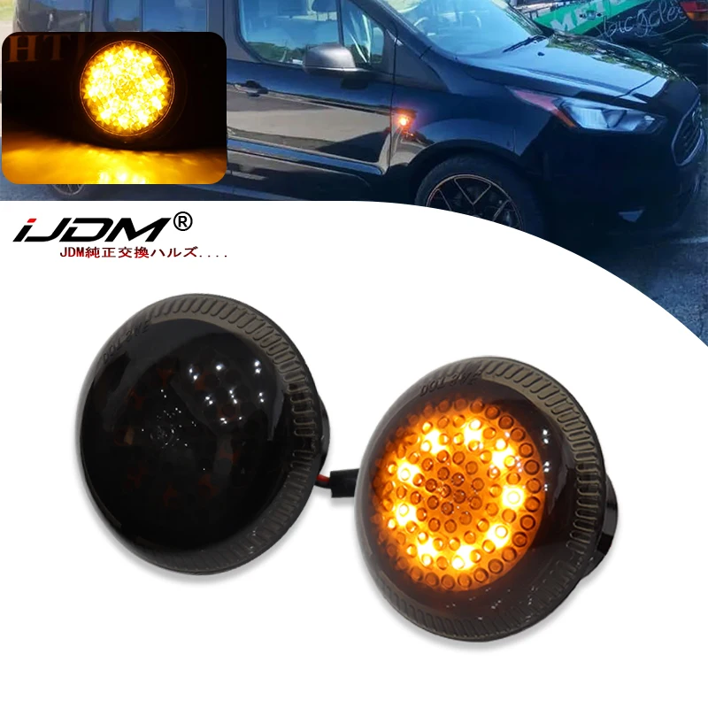 2PCS Canbus 12V LED Car Fender Led Side Marker Light Turn Signal Lamp 2010 2011 2012-2022 For Ford Transit Connect