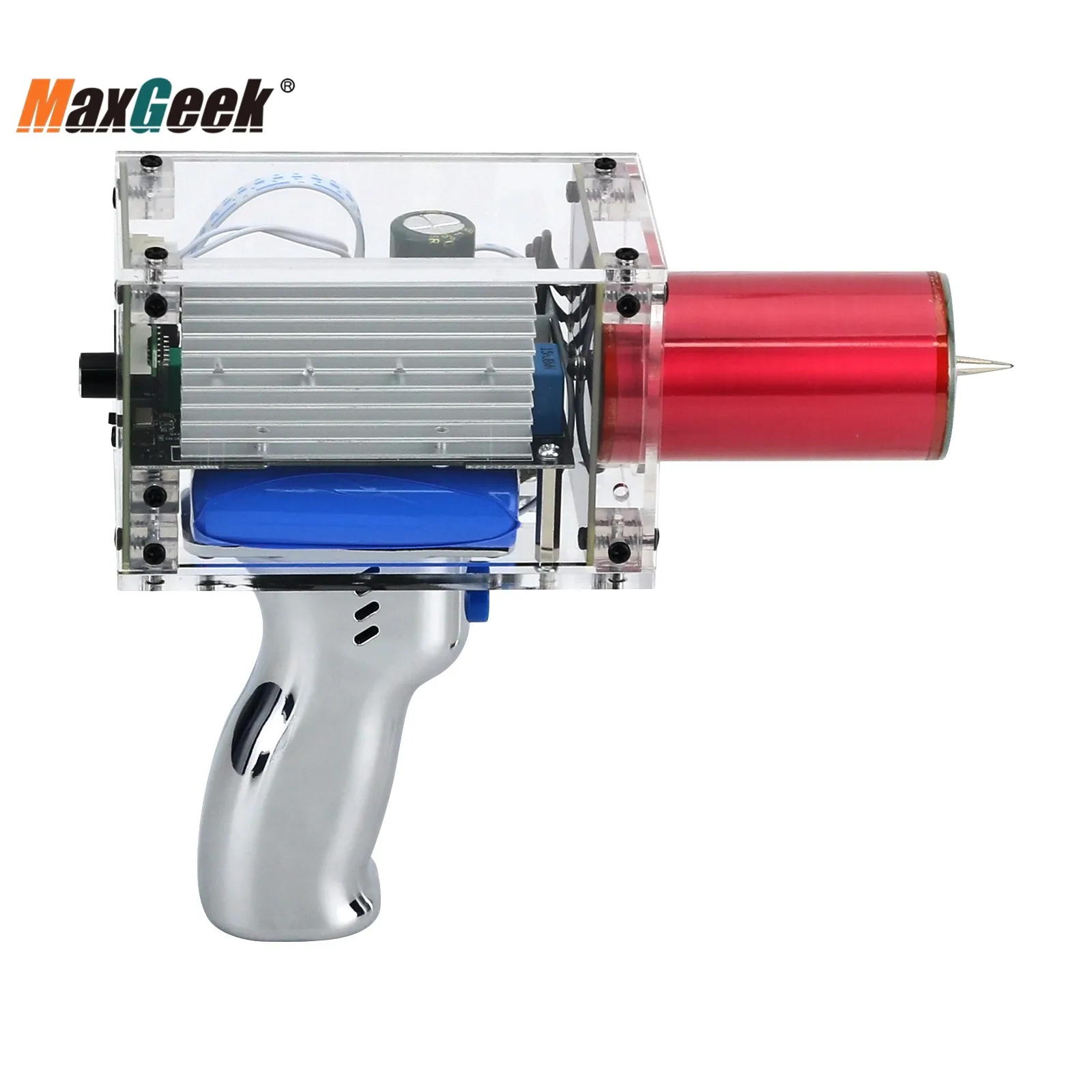 Maxgeek Third Generation Plus Enhanced Version Tesla Coil Gun Handheld Magnetic Energy Generator with Power Adapter