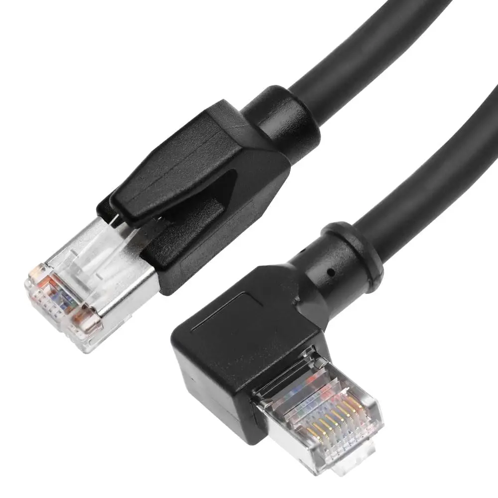 Alvin's Shielded Cat6 Right Angle 1m Drag Chain for Profinet PLC