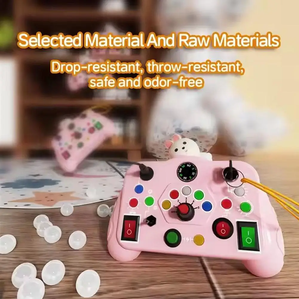 Toddler Busy Board Game Controller Toy LED Light Up Switch Sensory Activity Board Fine Motor Skills Early Educational Montessori