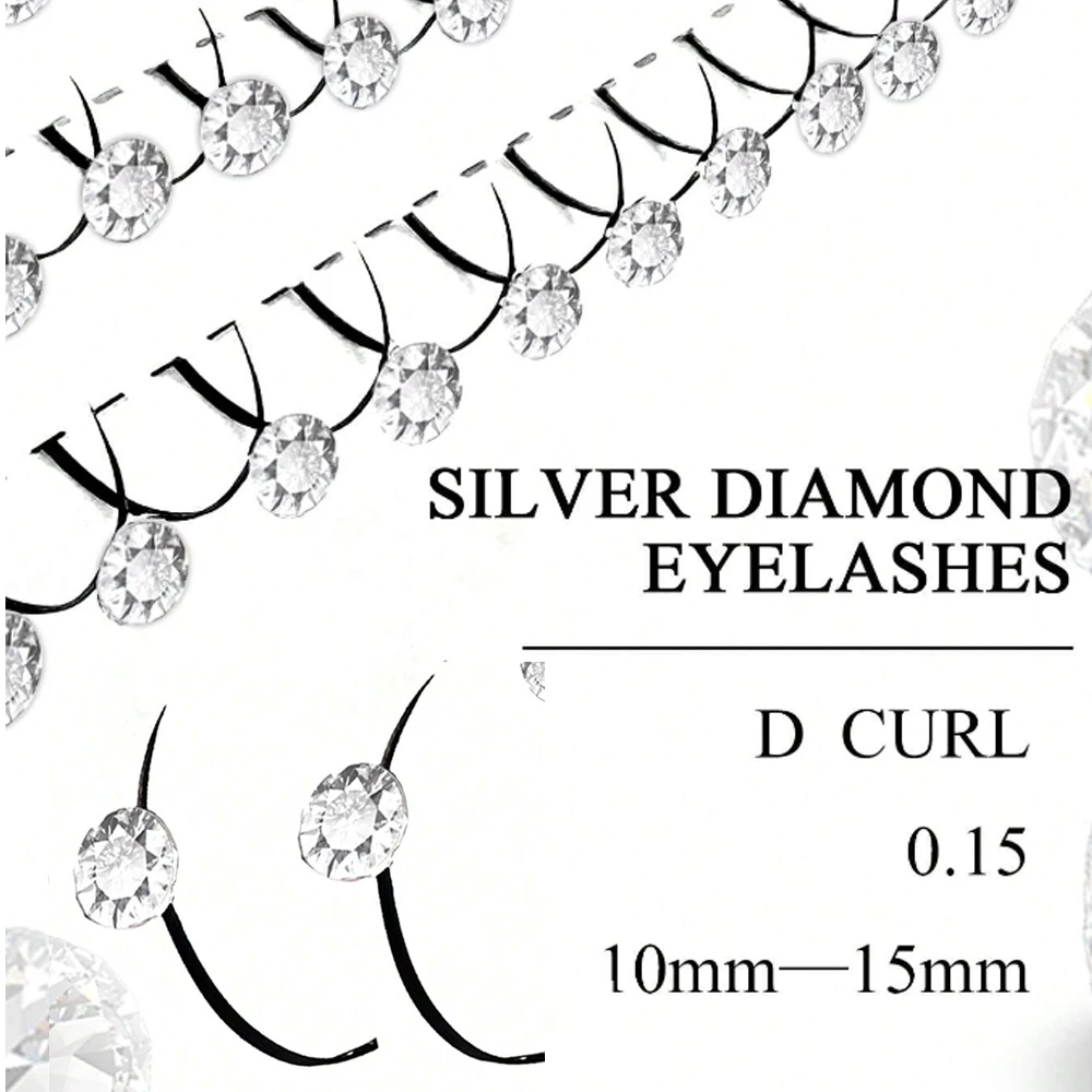 Silber Diamant falsche Wimpern verlängerung Glitter einzelne Wimpern für Party Make-up Nerz natürliche Fee Schönheit Wimpern Großhandel