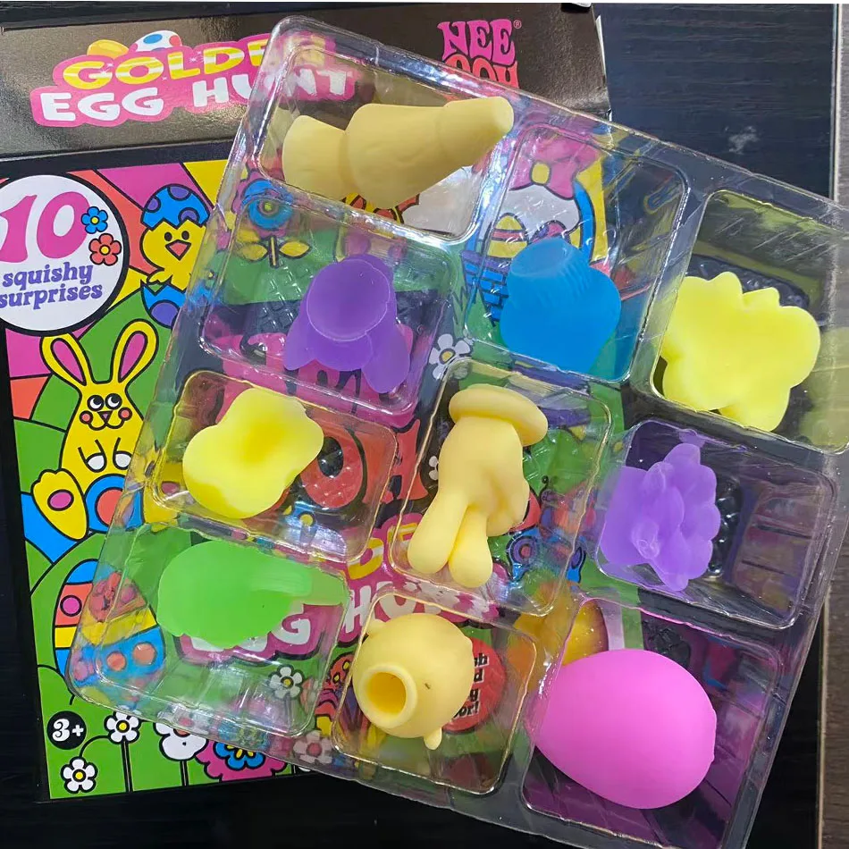 

2026 New Needoh Golden Egg Treasure Hunt Blind Box Toy With Squishy Surprise Stress Relief Squeeze Easter Party Toy