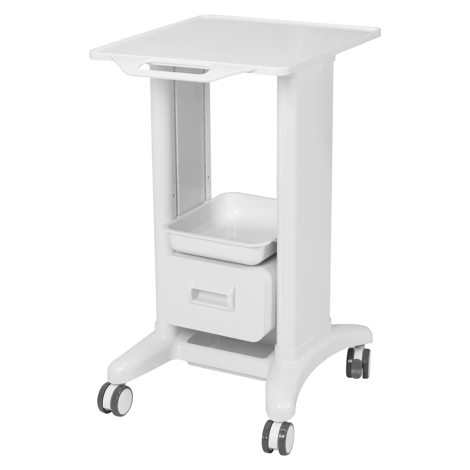 

Профессиональная мобильная медицинская тележка на колесах с ящиками и держателем для косметических инструментов, выдерживающая нагрузку до 130 фунтов, для дома, спальни, салона.