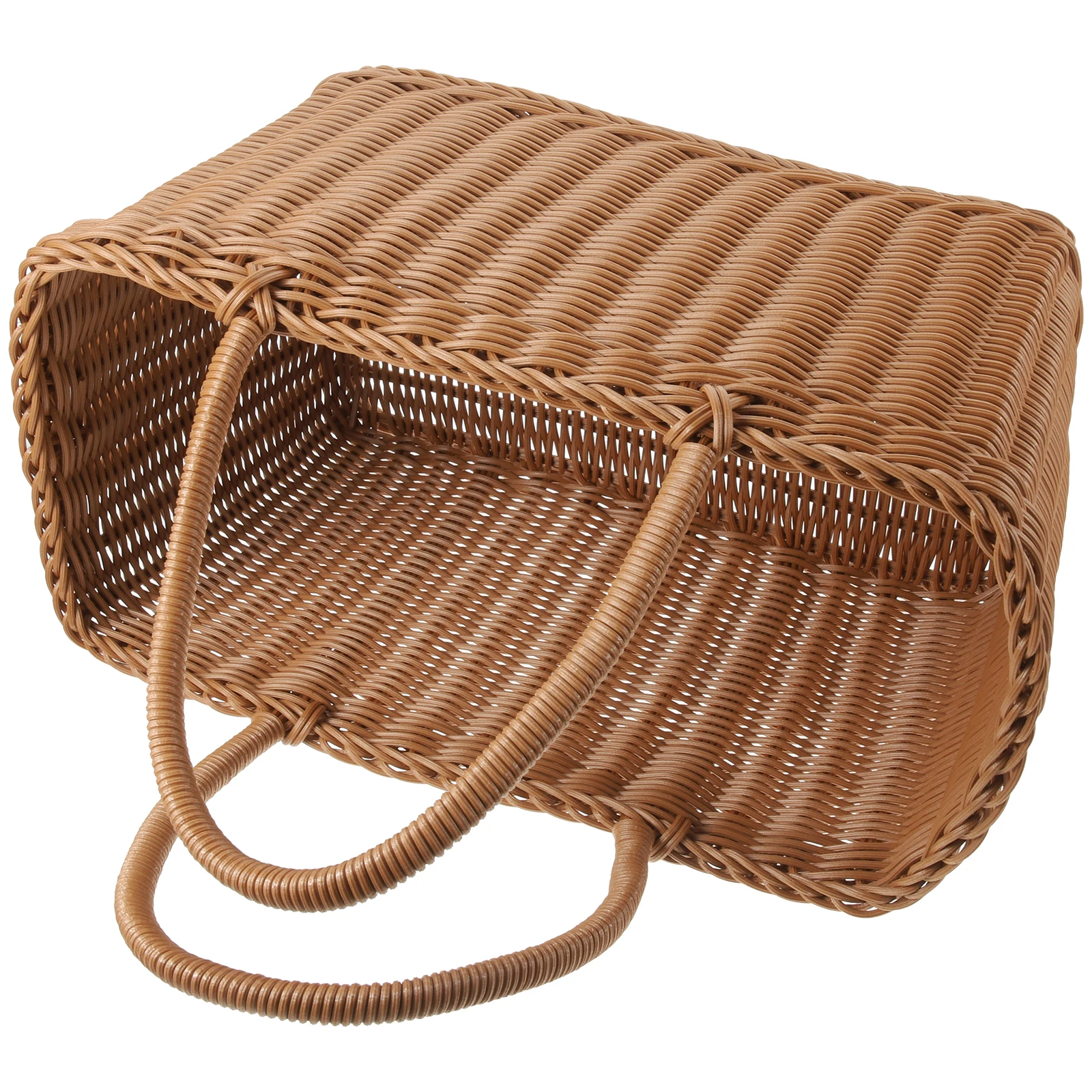 

Imitation Rattan Gift Basket Kitchen Vegetable Storage Picnic Home Decor Simple Outdoor Food Premium Fruit Basket H