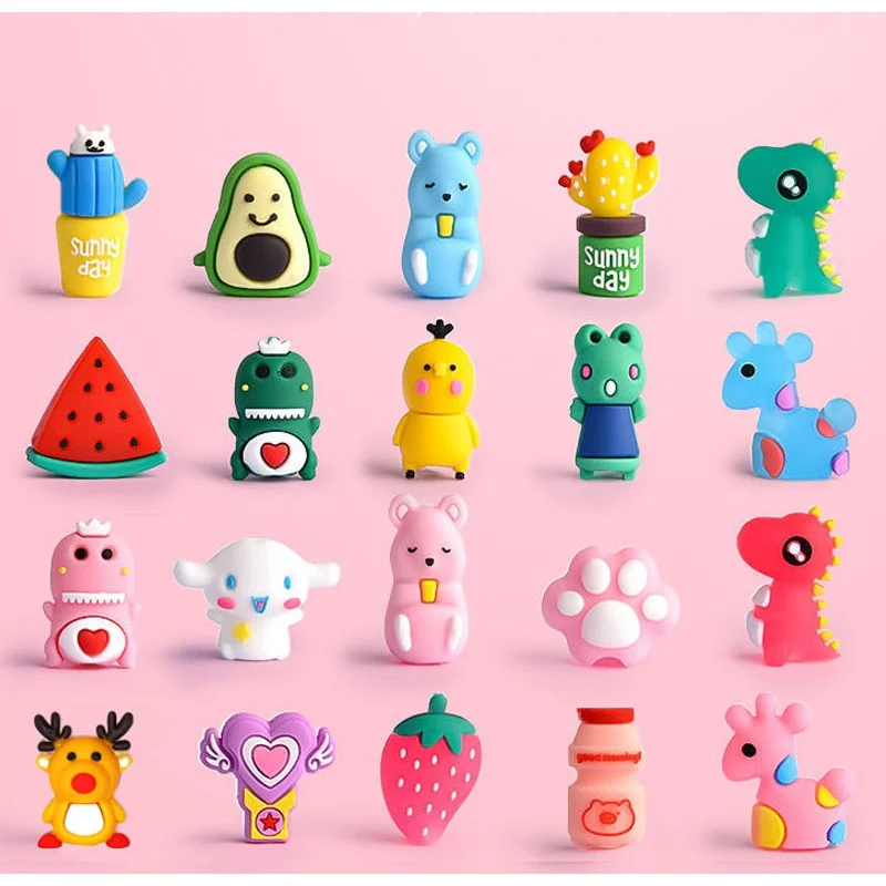 10PCS New Kawaii Cartoon Cap of a Pen Silicone Pencil Protective Case Creative Stationery Student Prize School Supplies