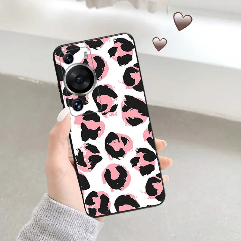 Silicone Black Phone Case for Motorola G200 5G G30 G31 One Fusion Leopard Snake Scales Huawei P40 P30 P20 P Smart iphone6 Cover