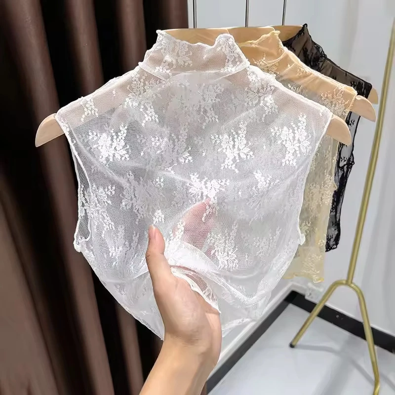 

Fashion Lace Floral Collar Detachable Gauzy False Collar All-match Slim Lace Tanks Women воротник съемный кружево