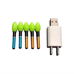 5pcs/lot Bulb Light Stick With 2 Rechargeable CR322 Battery 1 Charger Lightstick Glowing Stick Luminous Float Night Fishing A603