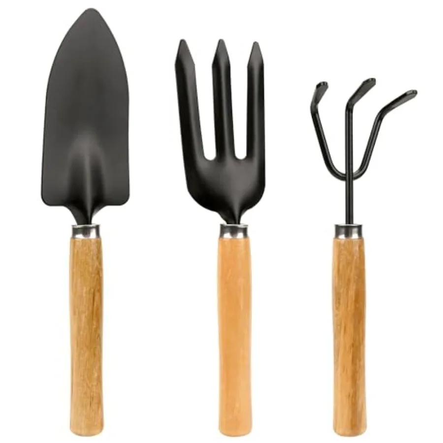 

3 Pcs Gardening Kit Compact Handheld Planting Tools Set for Lawn Yard Use Stainless Steel Shovel and Rake in Silver for Succule