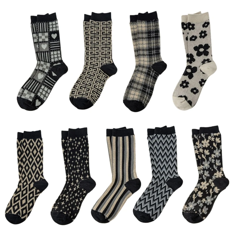 

Novelty Cotton Socks Vintage Casual Socks Multi-pattern Long Cycling Socks Warm Sport Sock Gift for Teen Girl Women