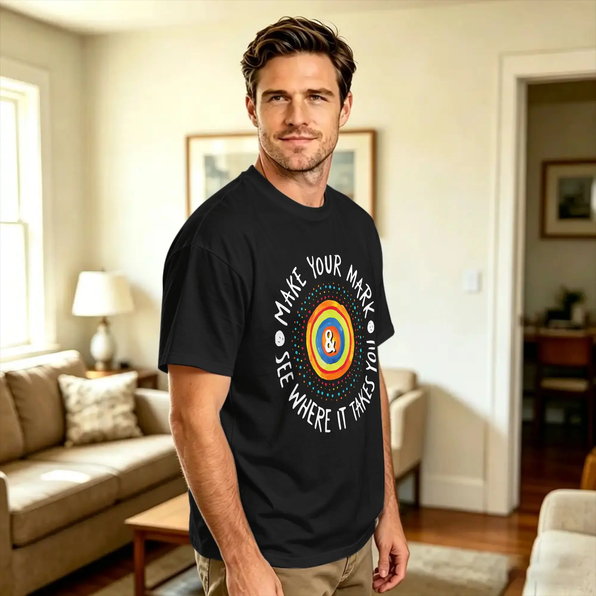 Oversized T-Shirt Make Your Mark International Dot Day Pure Cotton T-Shirts  Trendy Cool Tee Shirt Casual Short Sleeve Top Tees
