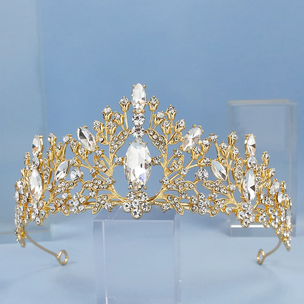 Bridal Hair Accessories Headdress Vintage Luxury Full Drill Alloy Crown Wedding Dress Princess Crown Bridal Crown Accessories