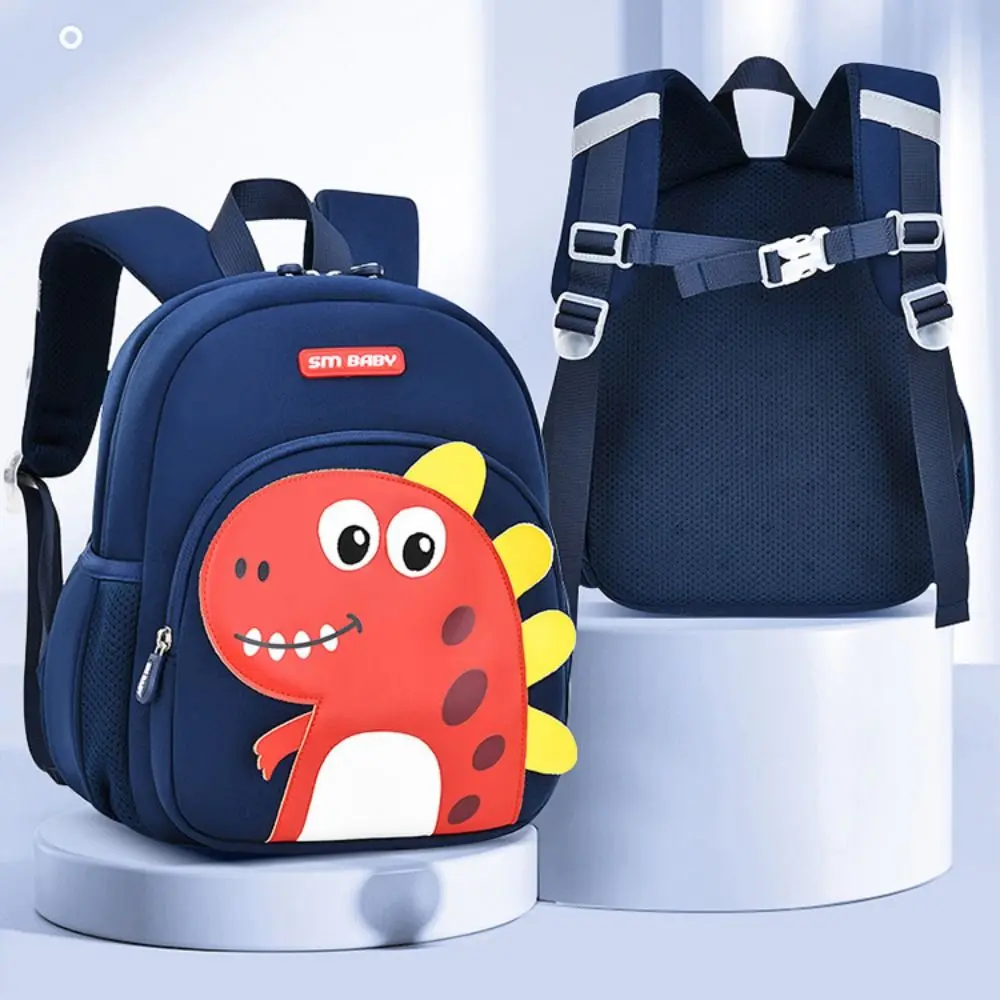 

Cartoon Dinosaur Kindergarten Backpack Adjustable Waterproof Student Schoolbag Reflective Large Capacity Children School Bag