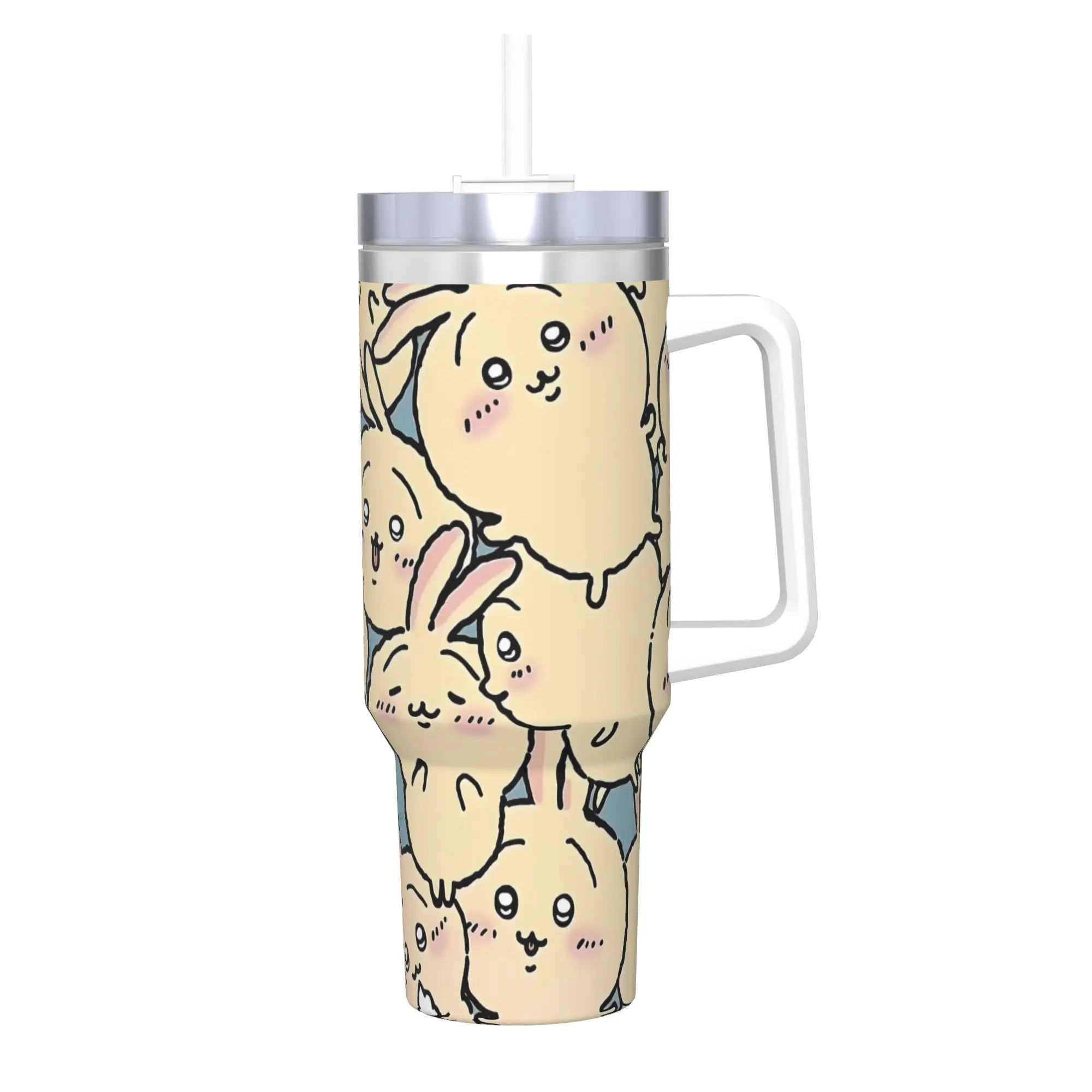 

40oz Cute Chiikawa Usagi Vacuum Insulated Tumbler Hachiware Cartoon Double Walled Mugs Water Bottle Cup School Fashion