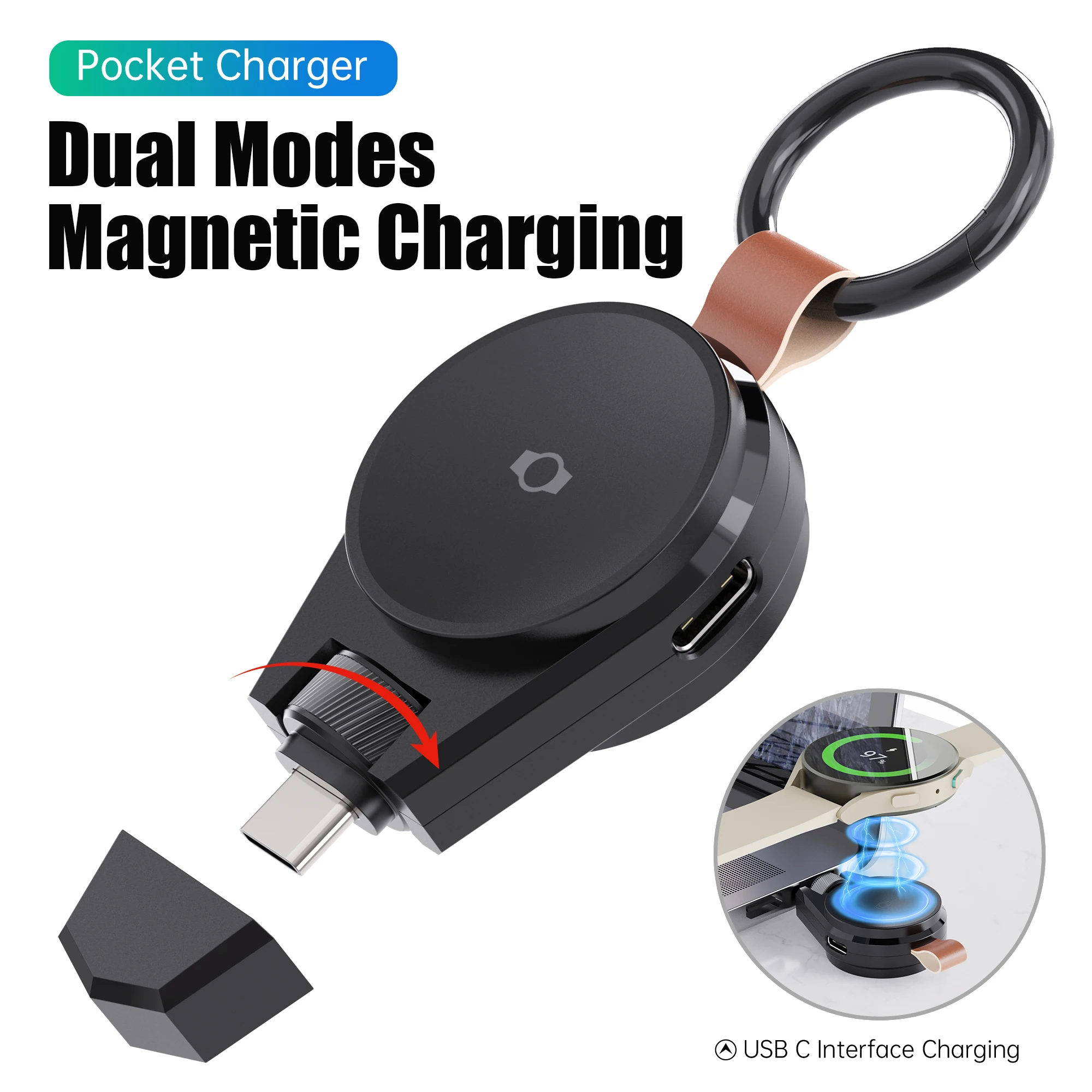 

USB Magnetic Wireless Charging Dock Replacement Charger Cable Stand Base for Samsung Galaxy Watch 8 7 Ultra 6 Smart Watch