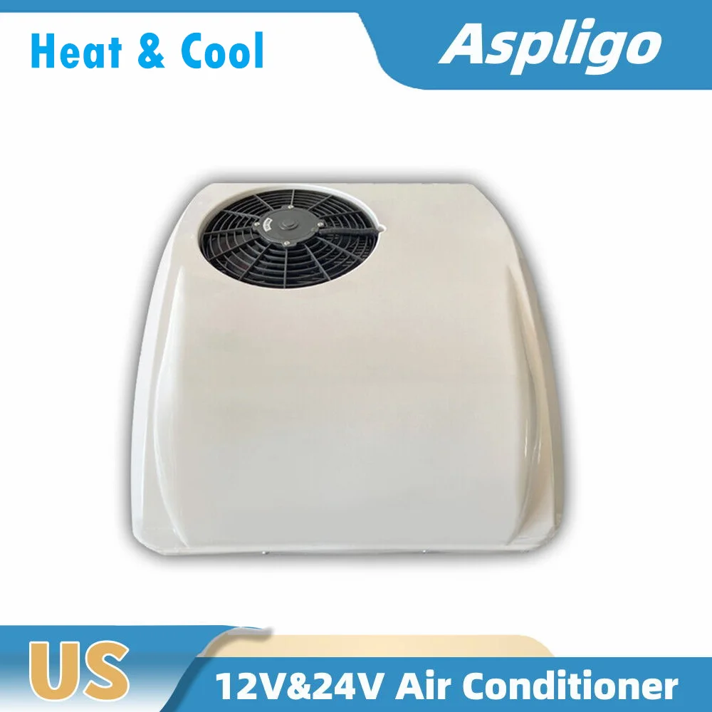 Aspligo Electric RV Roof Air Conditioner 12V 24V Heat Cool New Energy Air Conditioning for Truck Camper Van Caravans Motorhome