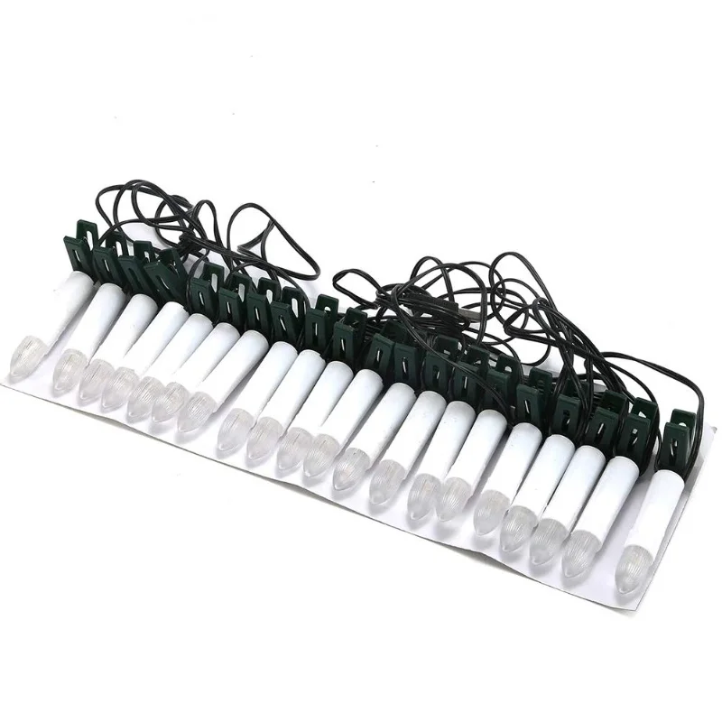 USB LED Candle Lamp Warm White LED Flameless Christmas Candle String Lights With Tree Clips Holiday Party Decoration