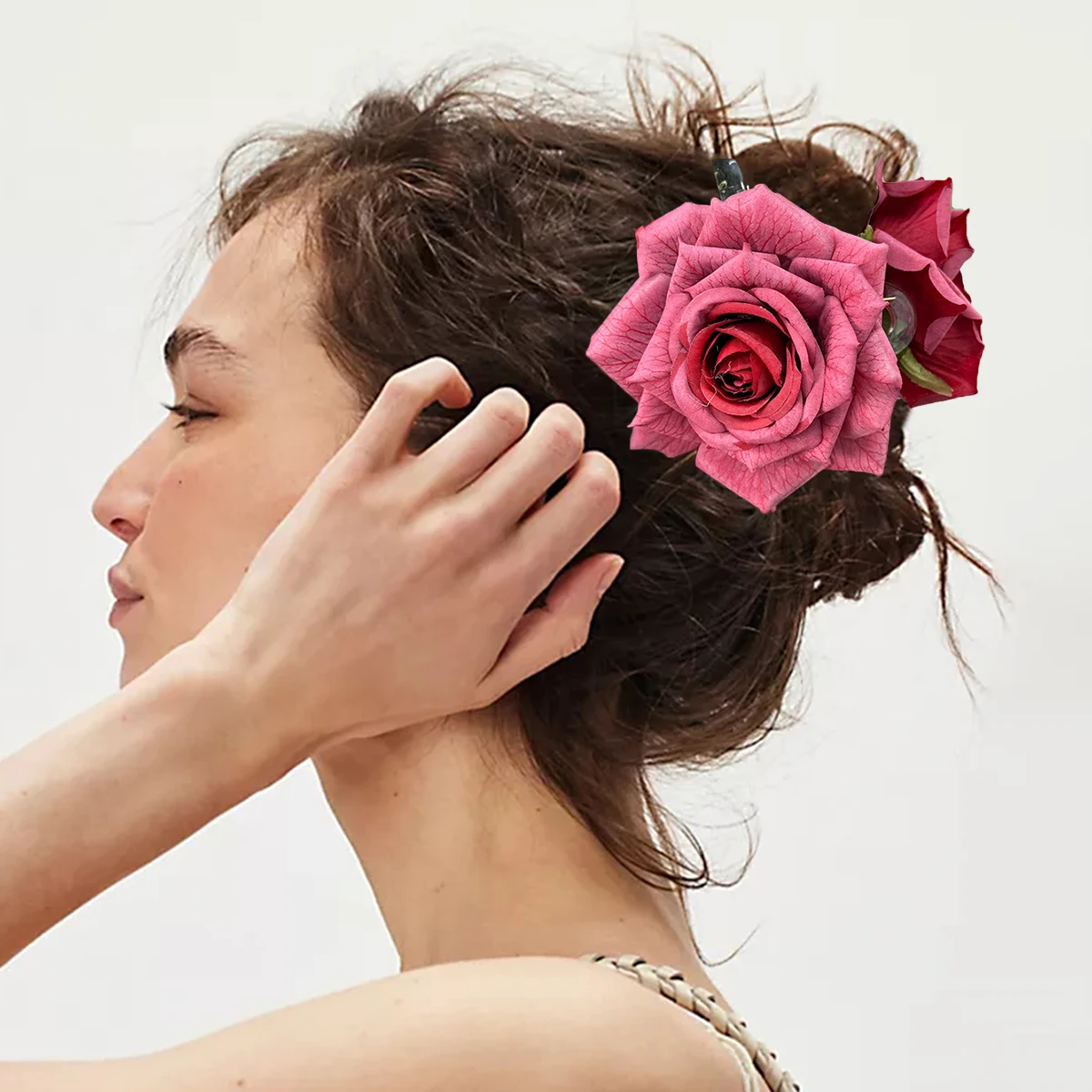 AWATYR Large Simulated Flowers Hair Claw Rose Hair Clip Elegant High-Grade WomenHair Accessories Заколка Для Волос
