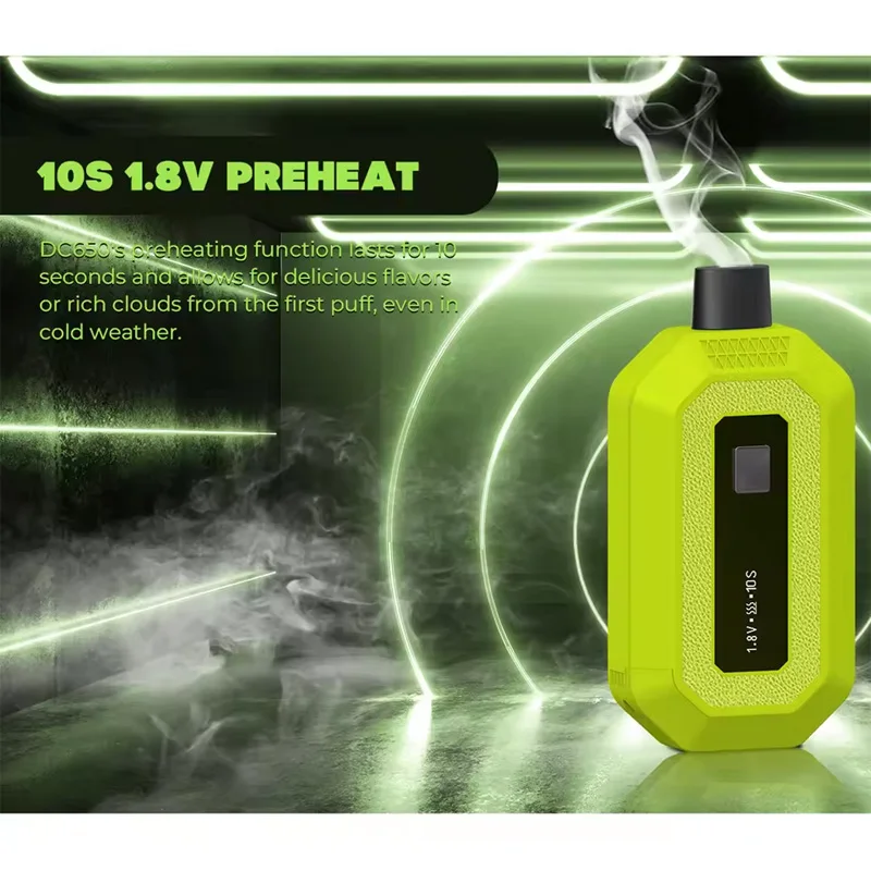 Original doteco dc650 vape caneta cartucho duplo 650mah bateria 1.8v-4.2v 10 segundos pré-aquecer cigarro eletrônico para 510 thread 1.0ml carrinho