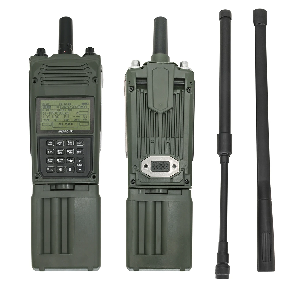 Hearangel 6 Pin V2 Ptt Tactical PRC-163 Harris Military Radio Dummy Virtual Non-Functional Walkie Talkie Model for Baofeng UV5R