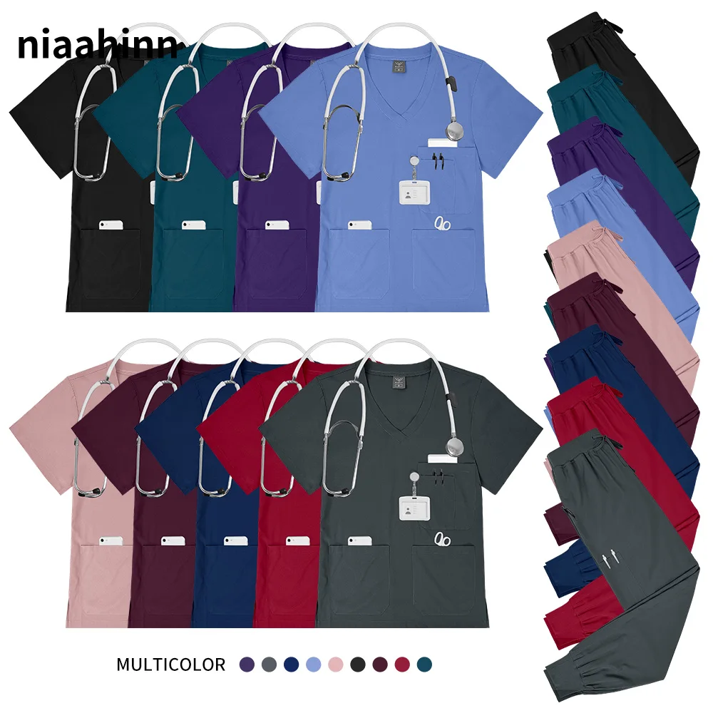 Niaahinn Zahnmedizin, Arzt, Krankenschwester, Uniformen, Krankenhaus-Pflege-Sets, schnell trocknende Peeling-Sets für Zahnkliniken mit großen Paketen für Frauen