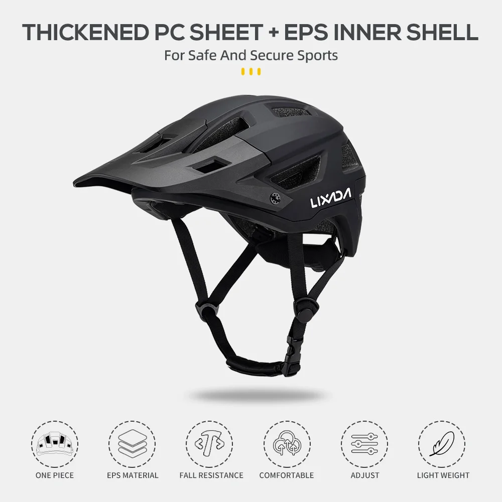 Lixada Fahrradhelm Herren Damen MTB Rennradhelm 55–61 cm verstellbares Zifferblatt abnehmbares Visier Belüftung 14 Belüftungsöffnungen Fahrradhelm – Detail 19