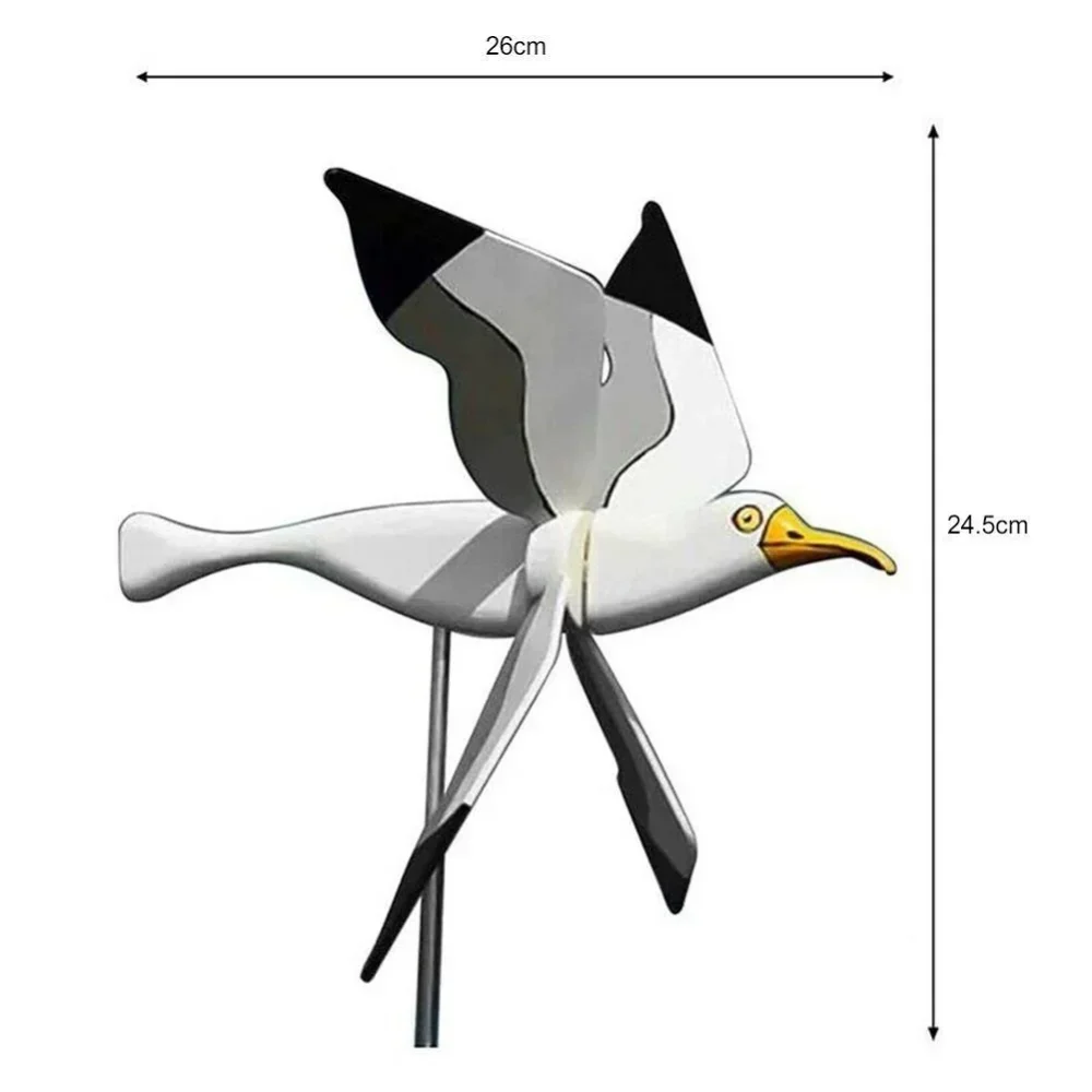 Seagull Windmill Garden Decoration Outdoor Decor Bird Holiday Decorative Wind Spinners Garden Ornaments Accessories